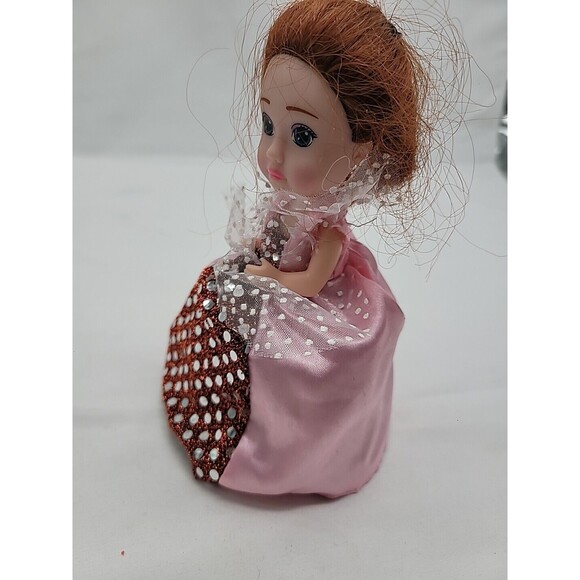 Vintage Cupcake Red Hair Doll Emco  Haschel Toys Pink Dress 6" - Picture 13 of 16